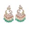 Oversized / Big Indian Jhumka Earrings for Women - Indian Peacock Earrings Ethnic Chandbali Jhumki Kundan & Faux Pearl Beaded Bollywood Style Dangle Earring